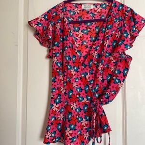 Molly Bracken size L wrap around floral blouse.